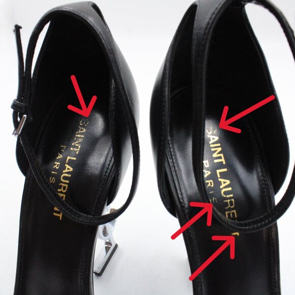 Pre-Owned Saint Laurent YSL Opyum Heeled Sandals in Black Leather/Nickle Size 39 - Picture 14 of 16